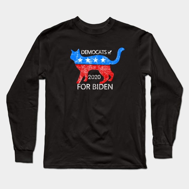 Democrat for Biden 2020 Presidential Cat Lover Long Sleeve T-Shirt by TeeCreations
